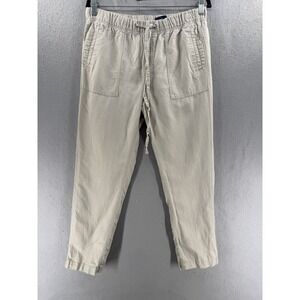 Gap Jogger Pants Womens M Oatmeal Linen Blend Coastal Minimalist Neutral Utility